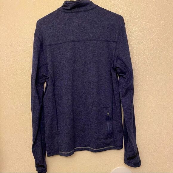 Saucony Men's Triumph 3D 1/2 Zip fleece lined running top jacket pullover blue S - Picture 2 of 12